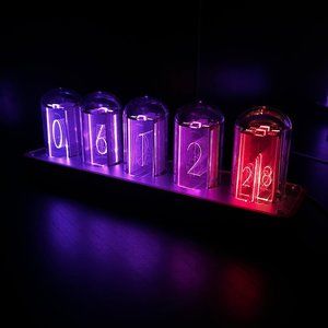 Nixie LED Retro Digital Desktop Clock - WI-FI Time Calibration - Alarm & Timer